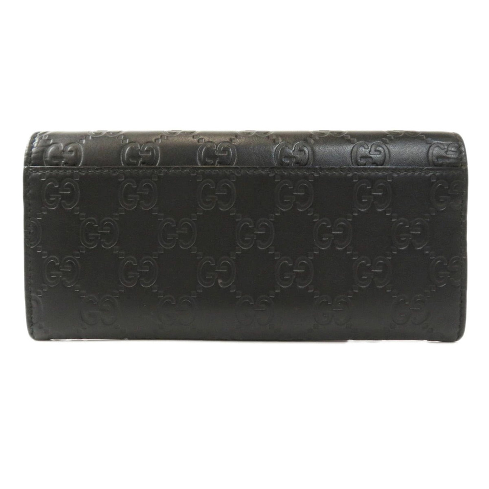 Gucci Wallet Leather Long GG ssima Shima Black
